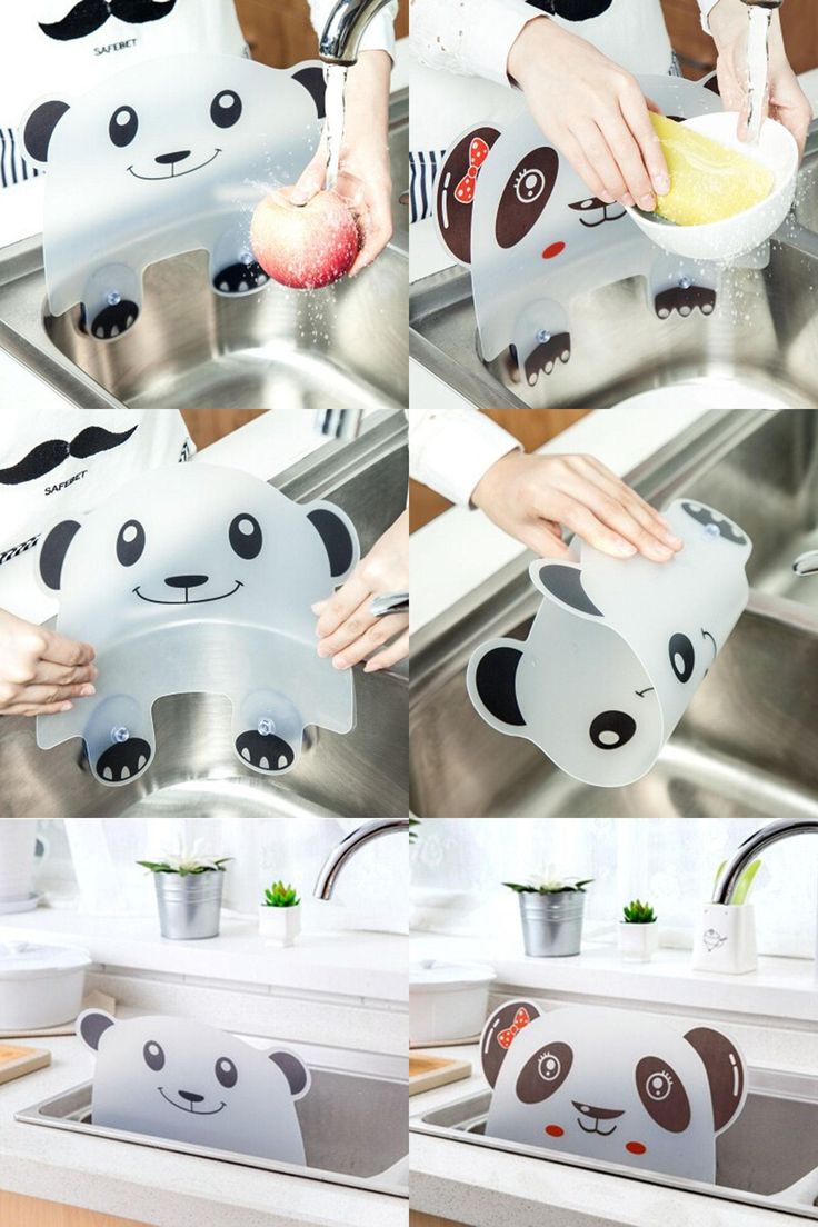 Cute Panda Sink Water Splash Guard Baffle